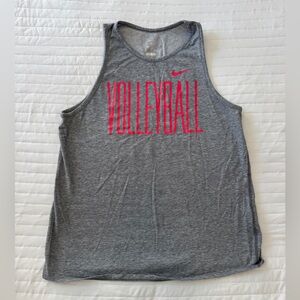 Nike Gray Volleyball Tank Top with Pink Logo
